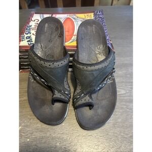 Merrell Womens Hollyleaf Black Leather Toe Loop Slip On Comfort Size 10